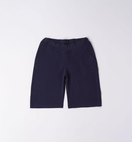 Pantalone corto ragazzo con ricamo BLU