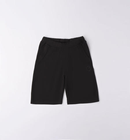 Pantalone corto ragazzo con ricamo da 8 a 16 anni iDO NERO-0658