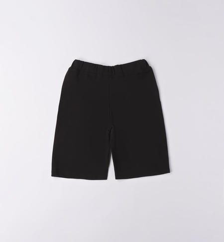 Pantalone corto ragazzo con ricamo da 8 a 16 anni iDO NERO-0658