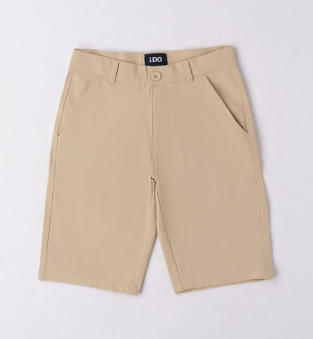 Pantalone corto ragazzo in cotone da 8 a 16 anni iDO BEIGE-0435