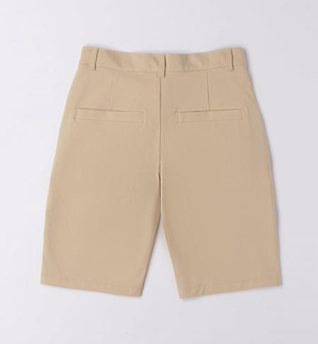 Pantalone corto ragazzo in cotone da 8 a 16 anni iDO BEIGE-0435