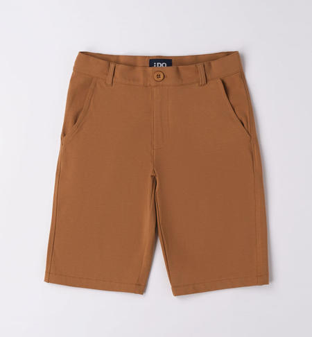 iDO shorts in cotton for boys from 8 to 16 years DARK BEIGE-0818