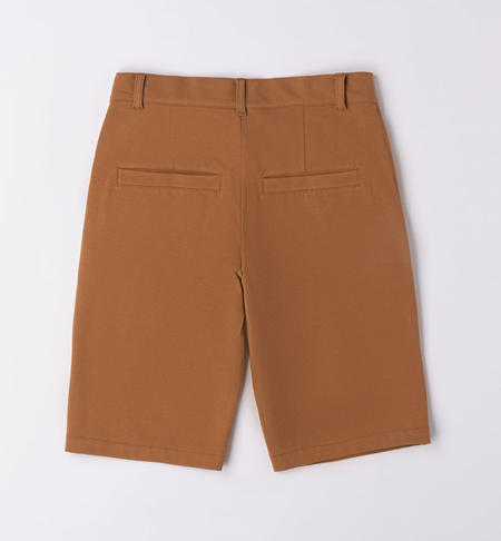Pantalone corto ragazzo in cotone da 8 a 16 anni iDO DARK BEIGE-0818