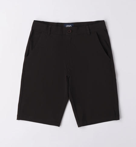 Pantalone corto ragazzo in cotone da 8 a 16 anni iDO NERO-0658