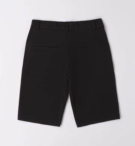 Pantalone corto ragazzo in cotone da 8 a 16 anni iDO NERO-0658