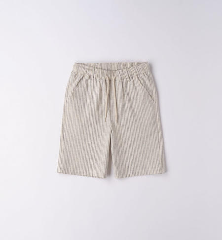Pantalone corto ragazzo rigato BEIGE