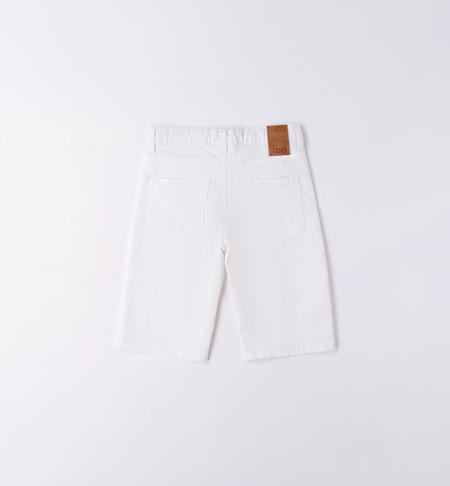 Pantalone corto ragazzo slim fit da 8 a 16 anni iDO BIANCO-0113