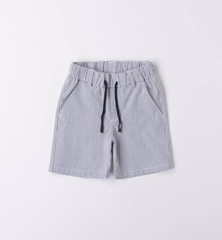 Pantalone corto rigato bambino BLU