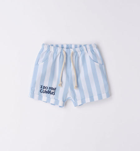 Pantalone corto rigato neonato da 1 a 24 mesi iDO AZZURRO-3813