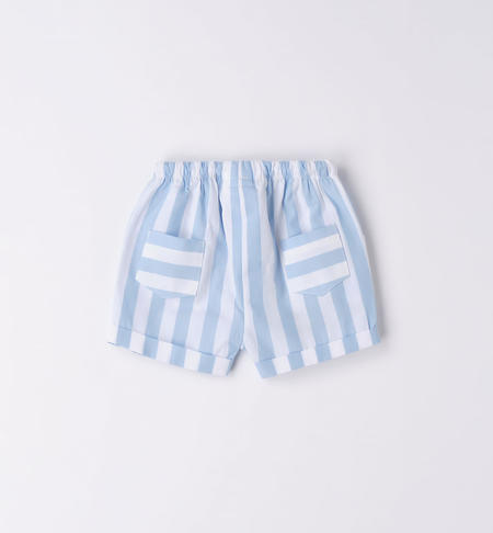 Pantalone corto rigato neonato da 1 a 24 mesi iDO AZZURRO-3813