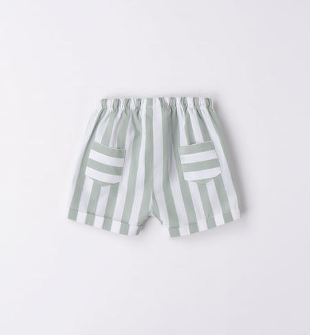 Pantalone corto rigato neonato da 1 a 24 mesi iDO VERDE SALVIA-4231
