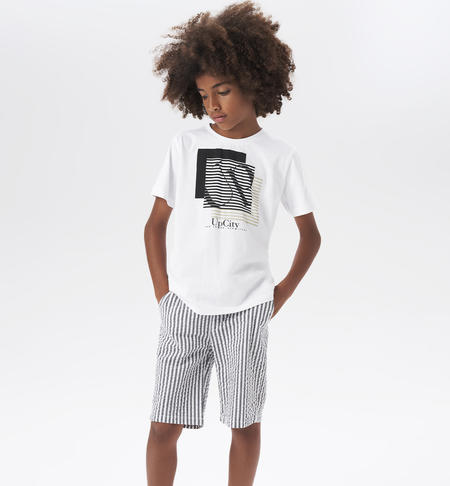 iDO striped shorts for boys from 8 to 16 years NERO-0658