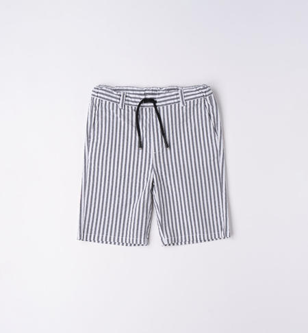 iDO striped shorts for boys from 8 to 16 years NERO-0658