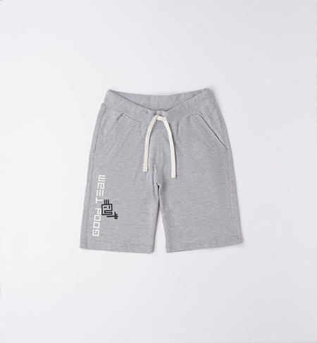 Pantalone corto sportivo ragazzo da 8 a 16 anni iDO GRIGIO MELANGE-8992