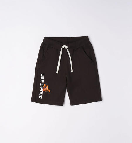 Pantalone corto sportivo ragazzo da 8 a 16 anni iDO NERO-ARANCIO-8228