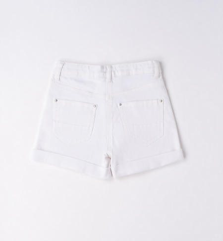 iDO high-waisted shorts for girls from 8 to 16 years BIANCO-0113