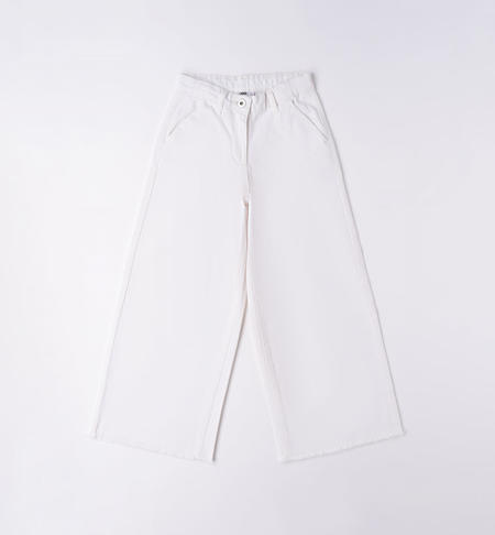 Pantalone cropped per ragazza BIANCO