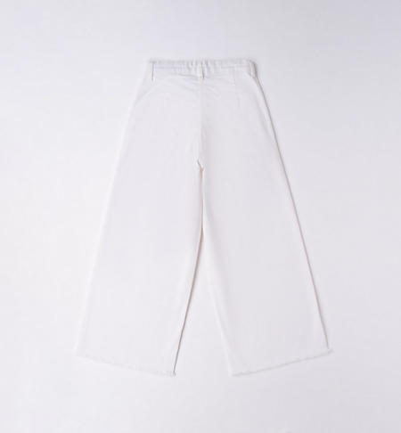 Pantalone cropped per ragazza da 8 a 16 anni iDO BIANCO-0113
