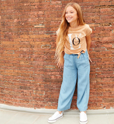 iDO cropped trousers for girls from 8 to 16 years STONE BLEACH-7350