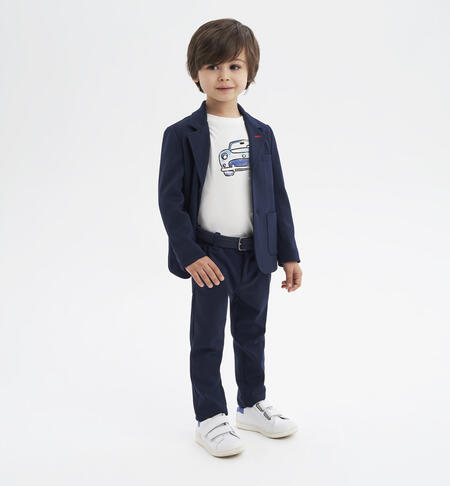 Boys' elegant blue trousers BLUE