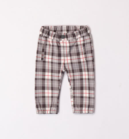 Pantalone elegante bimbo fantasia check da 1 a 24 mesi iDO GRIGIO-0518
