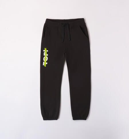 Boys' brushed trousers BLACK