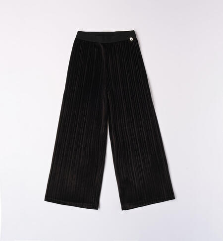 iDO chenille trousers for girls from 8 to 16 years NERO-0658