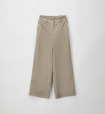 Pantalone in cotone ragazza BEIGE-0422