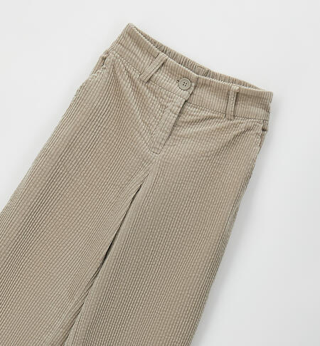 Pantalone in cotone ragazza BEIGE-0422