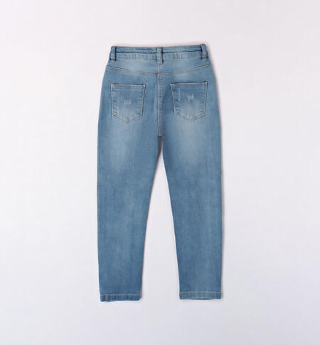 iDO denim trousers for girls from 8 to 16 years STONE BLEACH-7350