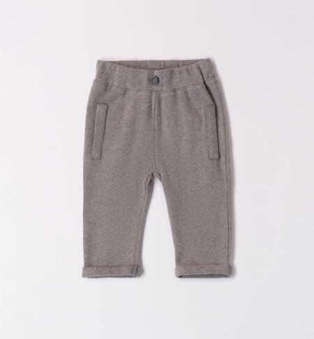iDO jersey fleece trousers for boys from 1 to 24 months GRIGIO MELANGE-8993