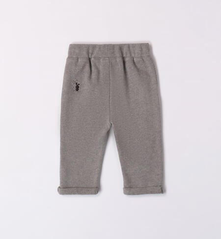 iDO jersey fleece trousers for boys from 1 to 24 months GRIGIO MELANGE-8993