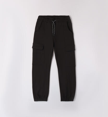 Boys' fleece trousers BLACK