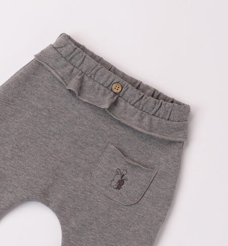 iDO grey trousers for girls from 1 to 24 months GRIGIO MELANGE-8993