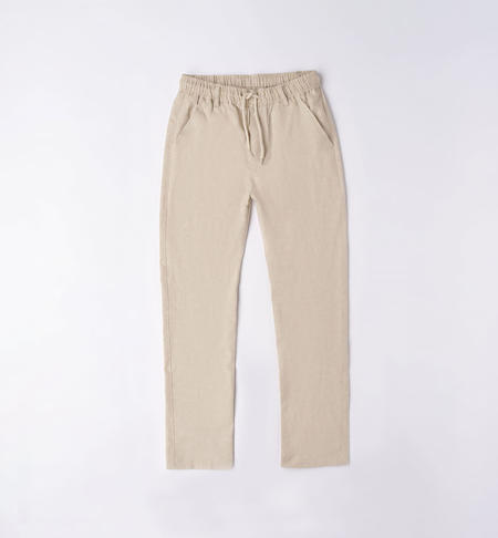 Pantalone joggers fit per ragazzo da 8 a 16 anni iDO BEIGE-0451