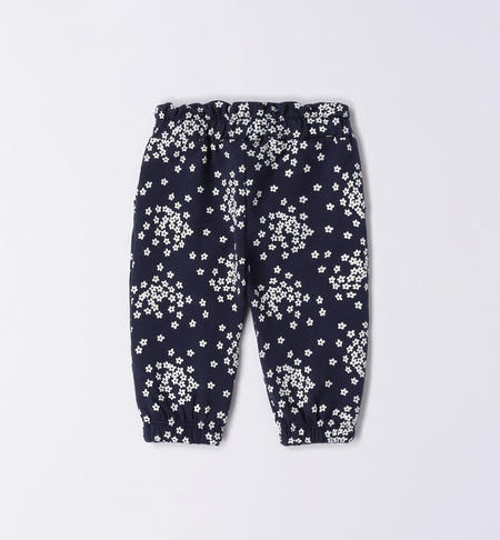 iDO long trousers with little flowers from 1 to 24 months BLU-BIANCO-6V25