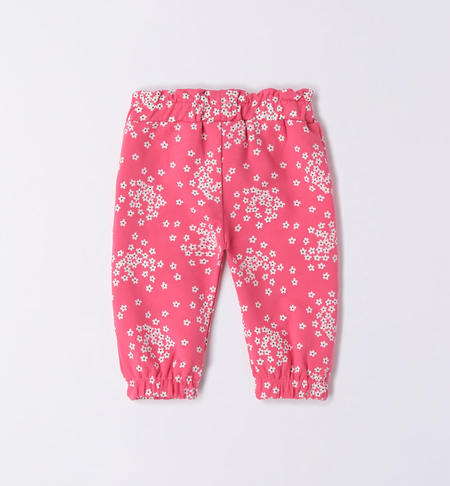 iDO long trousers with little flowers from 1 to 24 months FUCSIA-BIANCO-6V26
