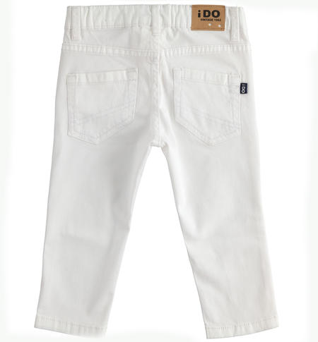 Stretch twill five-pocket trousers for boy from 6 months to 7 years iDO BIANCO-0113