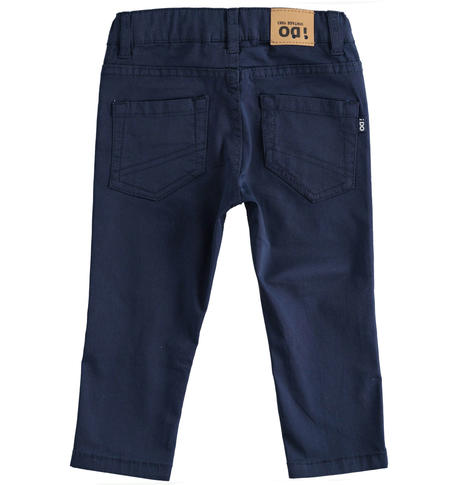 Stretch twill five-pocket trousers for boy from 6 months to 7 years iDO NAVY-3854