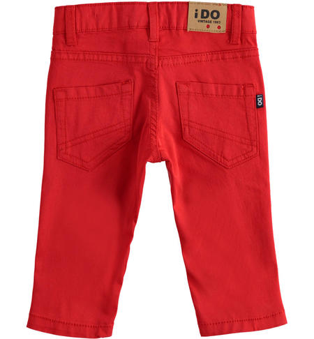 Stretch twill five-pocket trousers for boy from 6 months to 7 years iDO ROSSO-2256