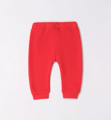 iDO fleece trousers with pocket for baby boy from 1 to 24 months ROSSO-2236