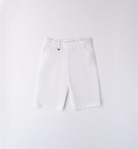 Boys' plain shorts WHITE