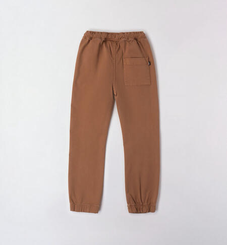 iDO twill trousers for boys from 8 to 16 years DARK BEIGE-0818