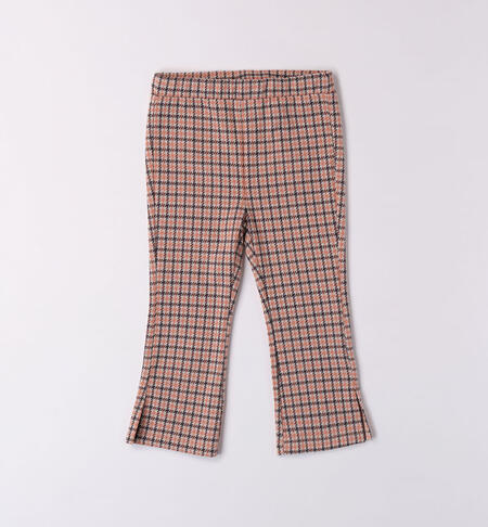 Girls' checked trousers RED