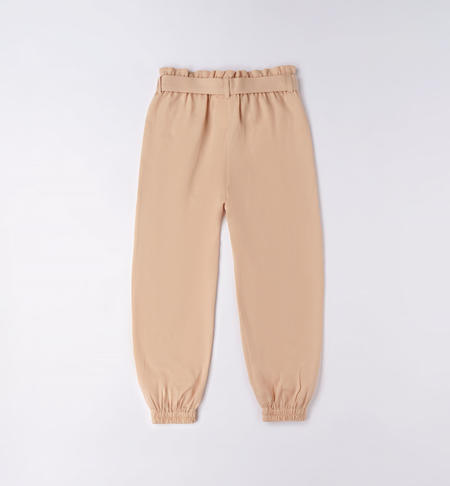 iDO trousers with belt for girls from 8 to 16 years BEIGE-0924