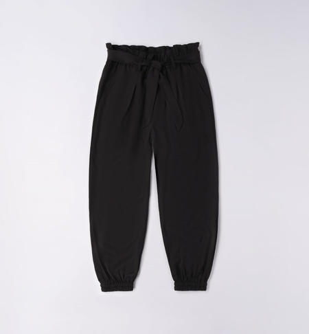 iDO trousers with belt for girls from 8 to 16 years NERO-0658