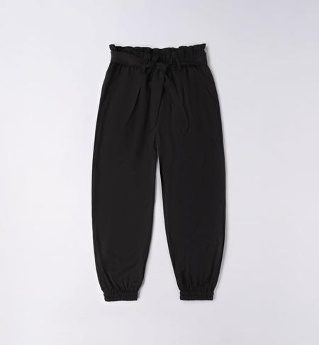 Pantalone ragazza con cintura NERO