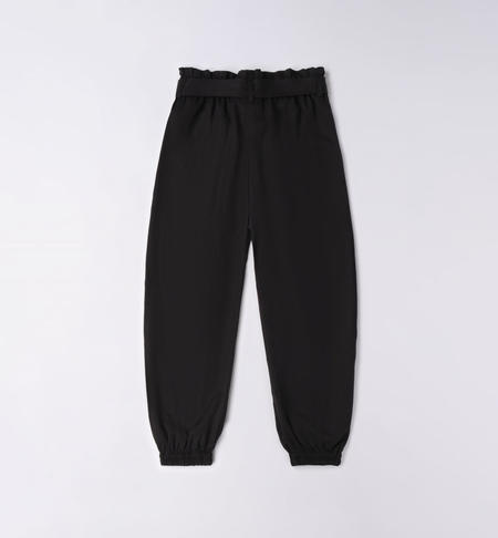iDO trousers with belt for girls from 8 to 16 years NERO-0658