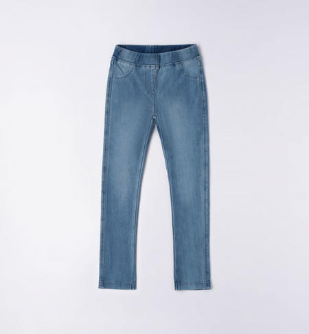 Pantalone ragazza in denim maglia da 8 a 16 anni iDO STONE BLEACH-7350