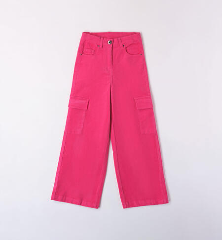iDO corduroy trousers for girls from 8 to 16 years FUXIA-2443